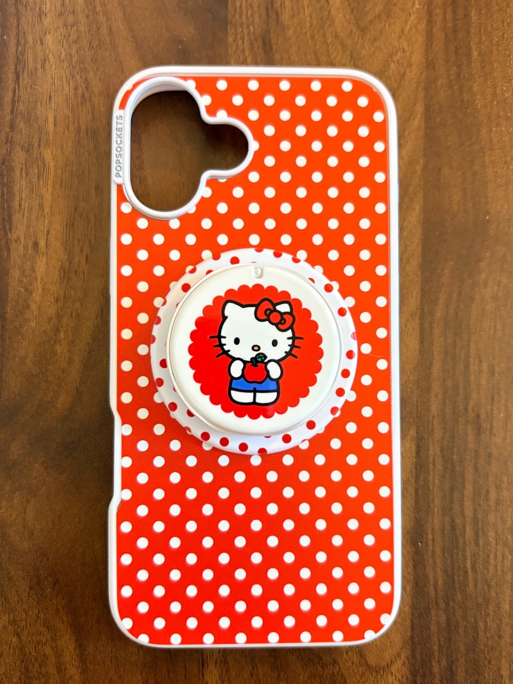 PopSocket Hello Kitty Red and White Polka Dot Phone Case for iPhone 16 Plus